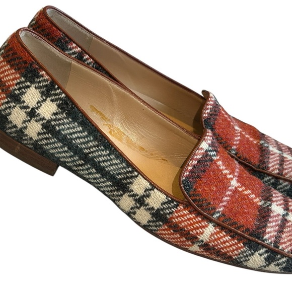 SOLD ❤️ KATE SPADE NEW YORK | Wool Plaid 1/4” Heeled Loafers Flats Shoes, Women - Picture 8 of 9
